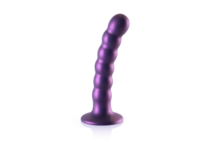 Shots Ouch Smooth Beaded Silicone G Spot Dildo Purple 13.8cm