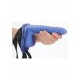 Shots Ouch Ribbed Hollow Strap On With Balls Metallic Blue 21cm