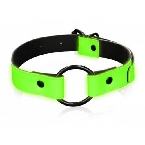 Shots Ouch! O Ring Gag Glow In The Dark Green