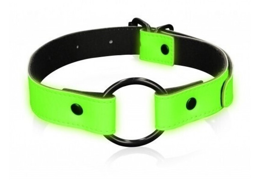 Shots Ouch! O Ring Gag Glow In The Dark Green