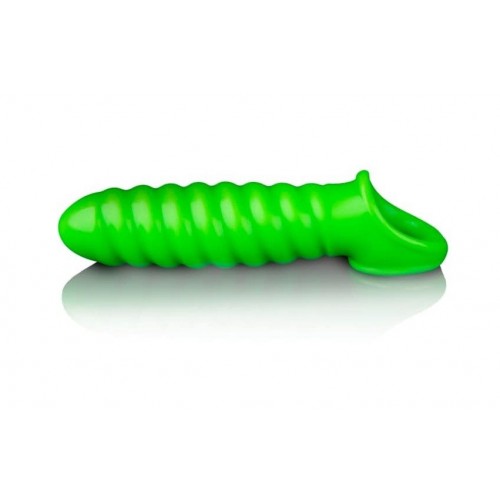 Φωσφοριζέ Προέκταση Πέους - Shots Ouch Glow In The Dark Swirl Thick Stretchy Penis Sleeve 15cm