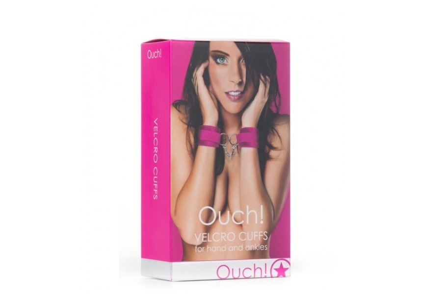 Shots Ouch Velcro Handcuffs & Anklecuffs Pink