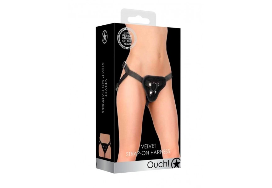 Shots Ouch Adjustable Strap On Harness With O Ring Black