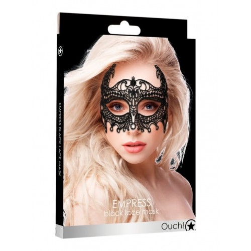 Σέξι Δαντελωτή Μαύρη Μάσκα - Shots Ouch Empress Lace Mask Black