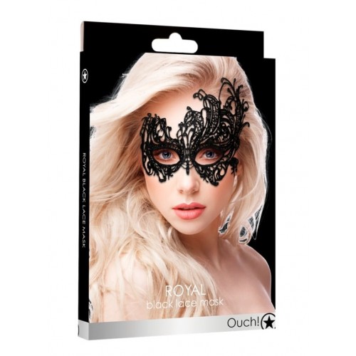 Σέξι Δαντελωτή Μαύρη Μάσκα - Shots Ouch Royal Lace Mask Black