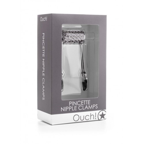 Σφιγκτήρες Θηλών Με Αλυσίδα - Shots Ouch Pincette Nipple Clamps Silver