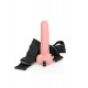 Shots Real Rock Hollow Strap On With Balls Flesh 18cm
