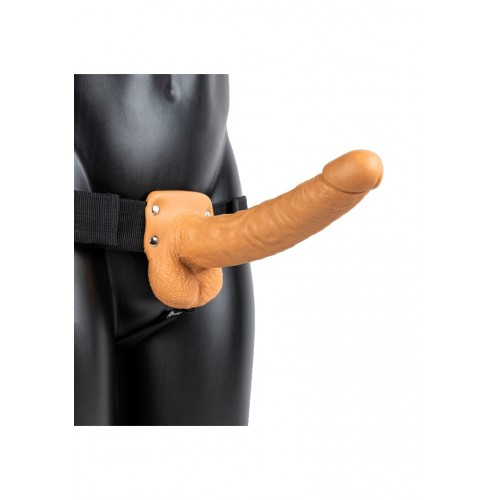 Shots Real Rock Hollow Strap On With Balls Latin 23cm