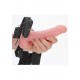 Shots Real Rock Vibrating Hollow Strap On With Balls Flesh 18cm
