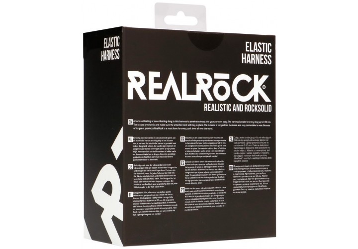 Μαύρη Ελαστική Ζώνη Strap On - Shots Realrock Elastic Harness Black