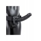 Shots Real Rock Hollow Strap On With Balls Black 23cm
