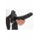 Shots Real Rock Vibrating Hollow Strap On With Balls Black 23cm