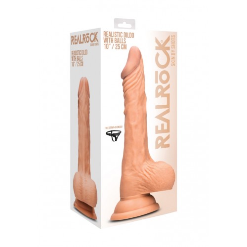 Shots RealRock Realistic Dildo With Balls & Harness 25cm 