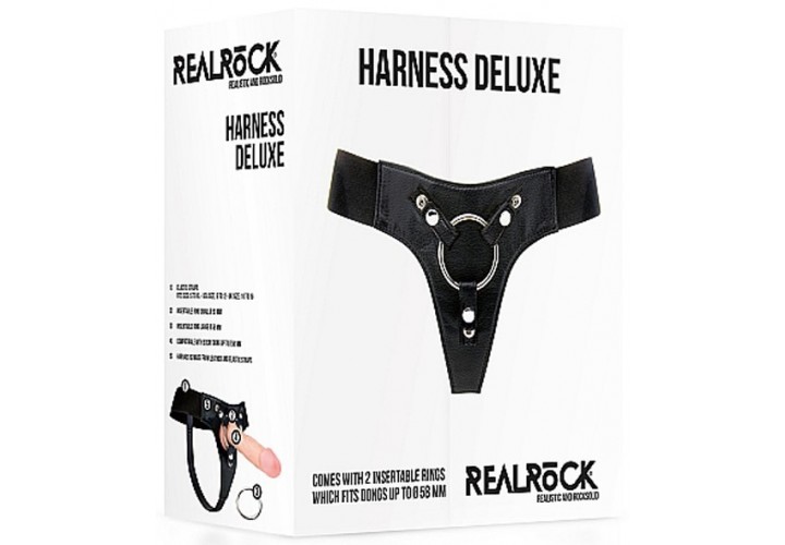 Μαύρη Ζώνη Στραπον - Shots Realrock Strap On Harness Deluxe Black