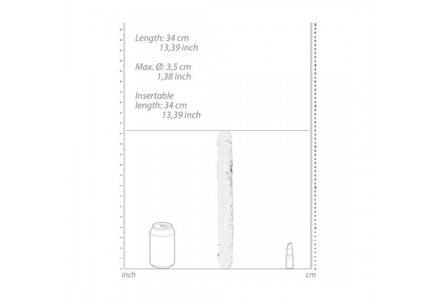 Διάφανο Διπλό Ομοίωμα Πέους - Shots Real Rock Crystal Jelly Realistic Double Dong Clear 34cm