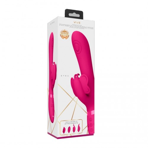 Shots Vive Etsu Pulse Wave G Spot Rabbit & Clitoral Stimulator Pink 22.3cm