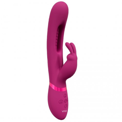 Shots Vive Mika Triple Motor Vibrating Rabbit With G Spot Flapping Stimulator Pink 23cm