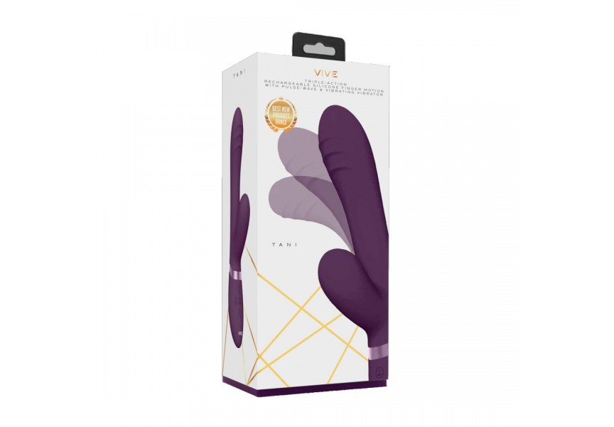 Μωβ Δονητής Rabbit Με Κινούμενη Κεφαλή - Shots Vive Tani Finger Motion With Pulse Wave Vibrator Purple 21.5cm