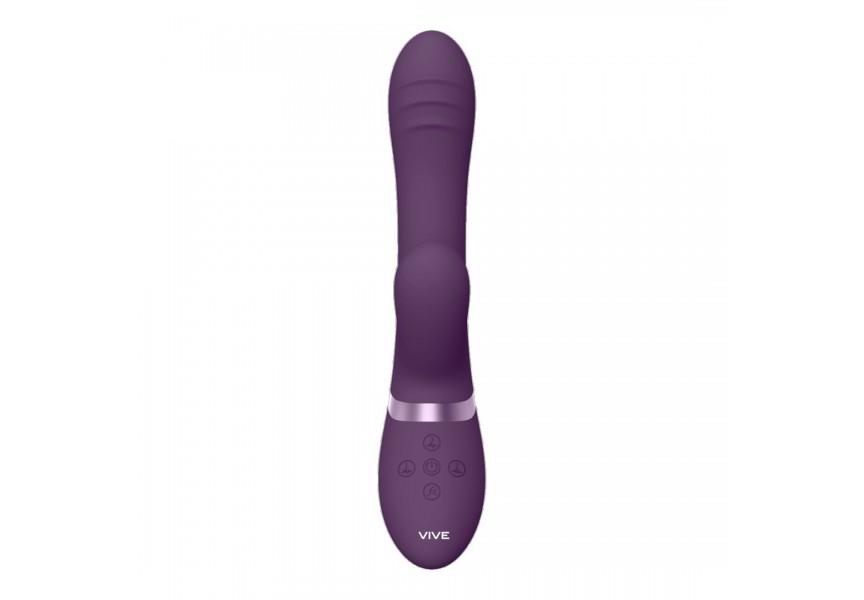 Μωβ Δονητής Rabbit Με Κινούμενη Κεφαλή - Shots Vive Tani Finger Motion With Pulse Wave Vibrator Purple 21.5cm