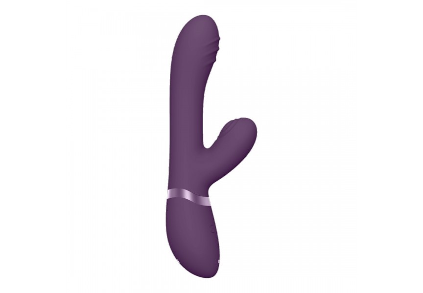 Μωβ Δονητής Rabbit Με Κινούμενη Κεφαλή - Shots Vive Tani Finger Motion With Pulse Wave Vibrator Purple 21.5cm