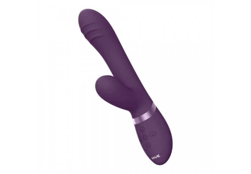 Μωβ Δονητής Rabbit Με Κινούμενη Κεφαλή - Shots Vive Tani Finger Motion With Pulse Wave Vibrator Purple 21.5cm