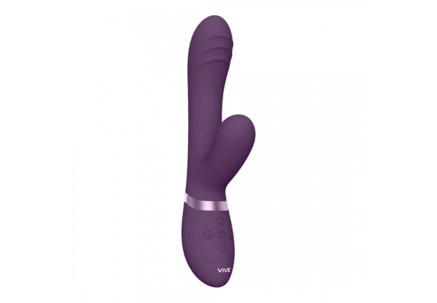 Μωβ Δονητής Rabbit Με Κινούμενη Κεφαλή - Shots Vive Tani Finger Motion With Pulse Wave Vibrator Purple 21.5cm