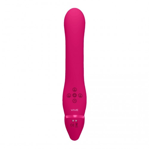 Shots Vive Ai Dual Vibrating & Air Wave Tickler Strapless Strapon Pink 23.5cm