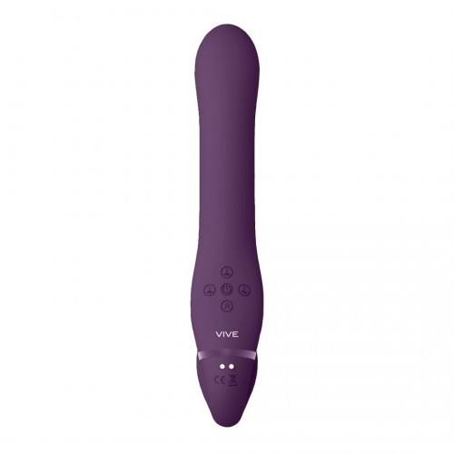 Shots Vive Ai Dual Vibrating & Air Wave Tickler Strapless Strapon Purple 23.5cm