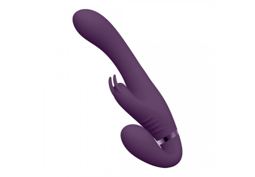 Shots Vive Suki Vibrating Strapless Strap On Rabbit Purple 22cm