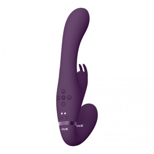 Shots Vive Suki Vibrating Strapless Strap On Rabbit Purple 22cm