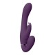 Δονούμενο Strap On Χωρίς Ιμάντες Με Διέγερση Κλειτορίδας & Σημείου G - Shots Vive Suki Vibrating Strapless Strap On Rabbit Purple 22cm