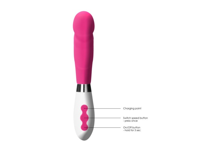 Ροζ Επαναφορτιζόμενος Κλασσικός Δονητής Σιλικόνης - Shots Luna Rechargeable Silicone Vibrator Pink 20.8cm