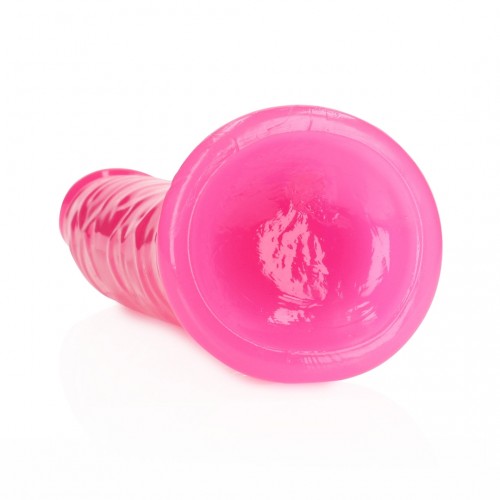 Shots Slim Realistic Dildo With Suction Cup Glow In The Dark Pink 25cm