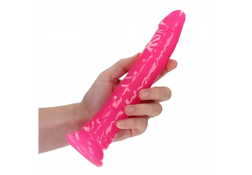 Φωσφοριζέ Ρεαλιστικό Ομοίωμα Πέους - Shots Slim Realistic Dildo With Suction Cup Glow In The Dark Pink 25cm