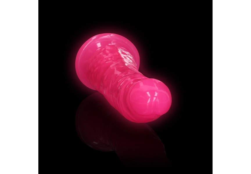 Φωσφοριζέ Ρεαλιστικό Ομοίωμα Πέους - Shots Slim Realistic Dildo With Suction Cup Glow In The Dark Pink 17.5cm
