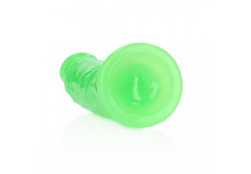 Shots Slim Realistic Dildo With Suction Cup Glow In The Dark Green 17.5cm