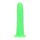 Shots Slim Realistic Dildo With Suction Cup Glow In The Dark Green 20cm