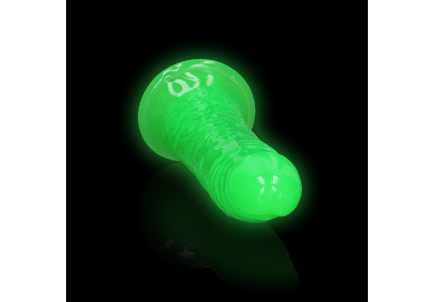 Shots Slim Realistic Dildo With Suction Cup Glow In The Dark Green 20cm