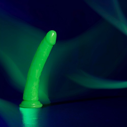 Shots Slim Realistic Dildo With Suction Cup Glow In The Dark Green 25cm