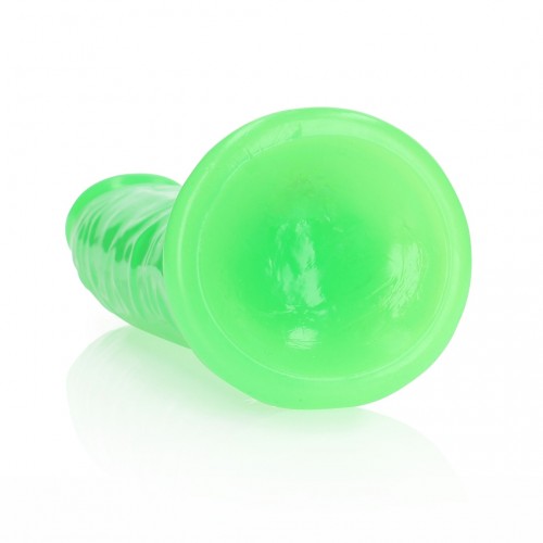 Shots Slim Realistic Dildo With Suction Cup Glow In The Dark Green 25cm