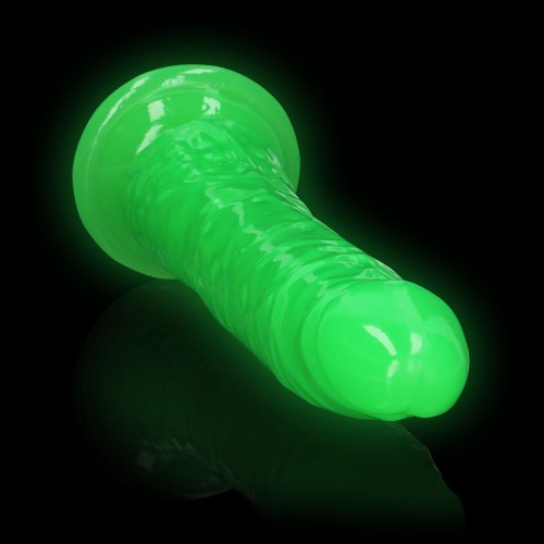 Shots Slim Realistic Dildo With Suction Cup Glow In The Dark Green 25cm