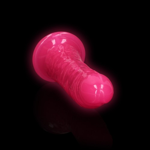 Shots Slim Realistic Dildo With Suction Cup Glow In The Dark Pink 20cm