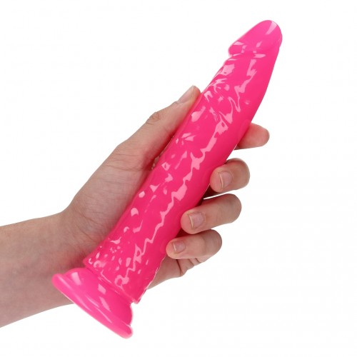 Shots Slim Realistic Dildo With Suction Cup Glow In The Dark Pink 20cm