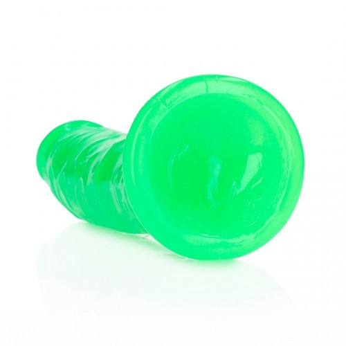 Shots Slim Realistic Dildo With Suction Cup Glow In The Dark Green 22cm