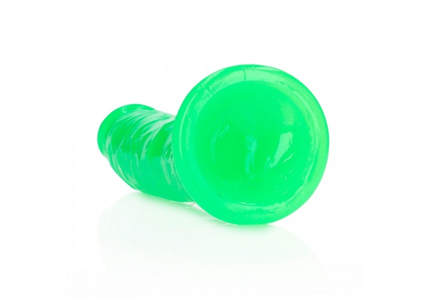 Shots Slim Realistic Dildo With Suction Cup Glow In The Dark Green 22cm