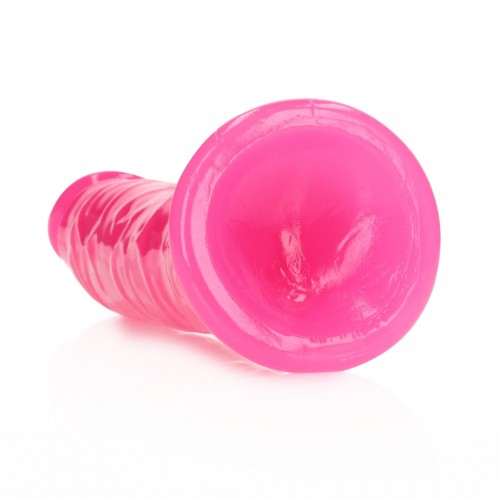 Shots Slim Realistic Dildo With Suction Cup Glow In The Dark Pink 22cm