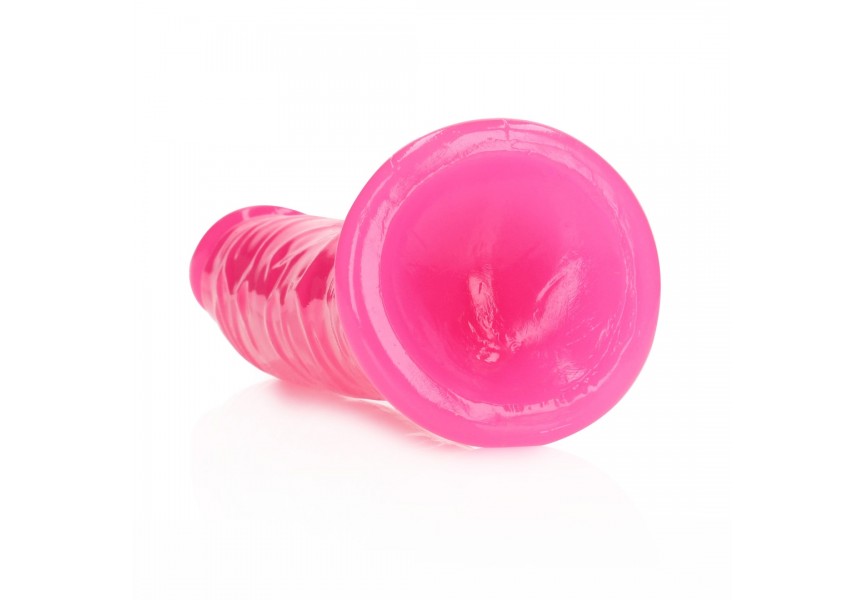 Φωσφοριζέ Ρεαλιστικό Ομοίωμα Πέους - Shots Slim Realistic Dildo With Suction Cup Glow In The Dark Pink 22cm