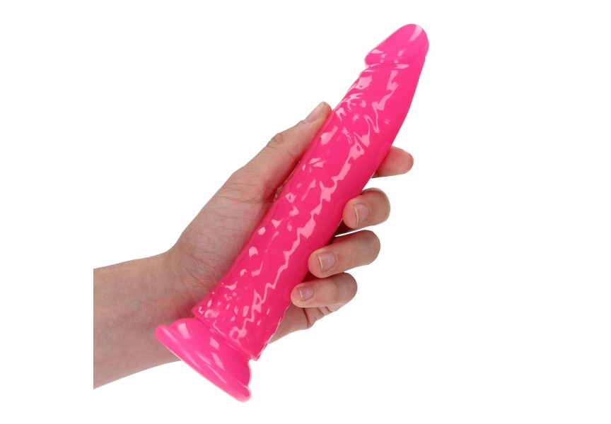 Φωσφοριζέ Ρεαλιστικό Ομοίωμα Πέους - Shots Slim Realistic Dildo With Suction Cup Glow In The Dark Pink 22cm