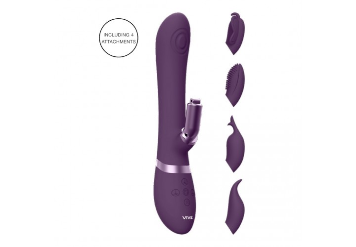 Μωβ Δονητής Κόλπου & Κλειτορίδας Με Παλμικά Κύματα - Shots Vive Etsu Pulse Wave G Spot Rabbit & Clitoral Stimulator Purple 22.3cm