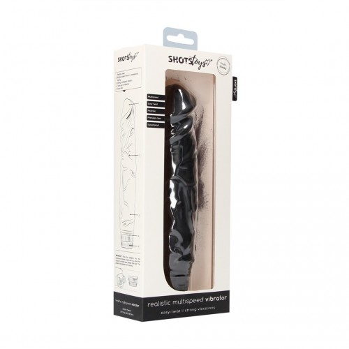 Shots Realistic Multispeed Vibrator Black 23cm